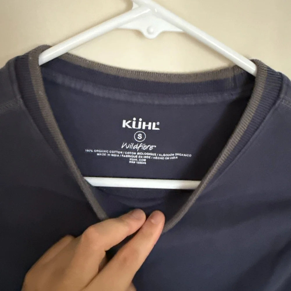 Men’s Navy Blue Organic Cotton KUHL Kommando Crew Pullover Size Small Outdoors - Picture 3 of 8